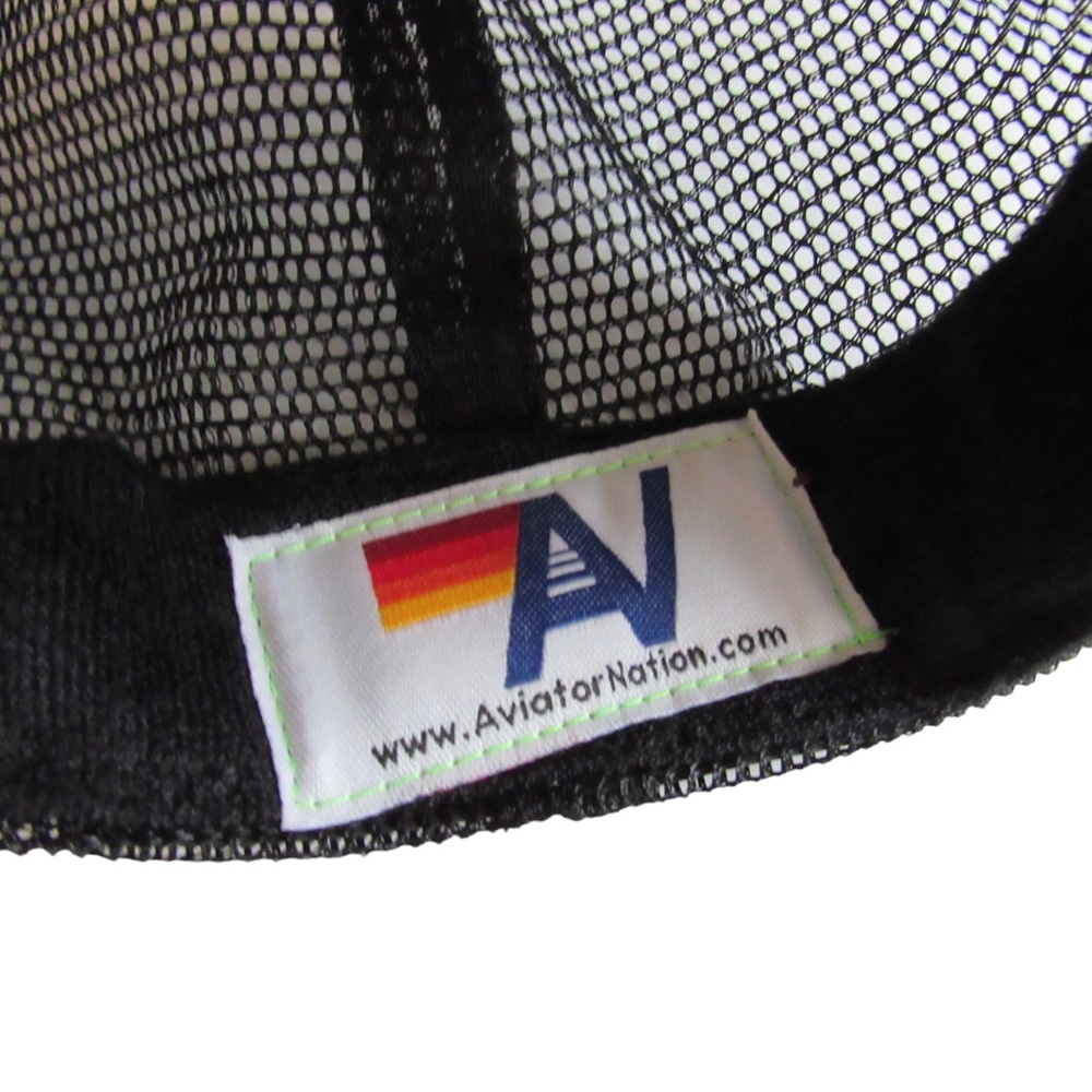 Aviator Nation Turn It Up Trucker Hat Bolt Black Mesh Adjustable Snapback Cap - Picture 8 of 8